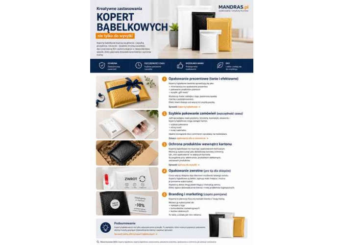 Kreatywne zastosowania kopert bąbelkowych – nie tylko do wysyłki